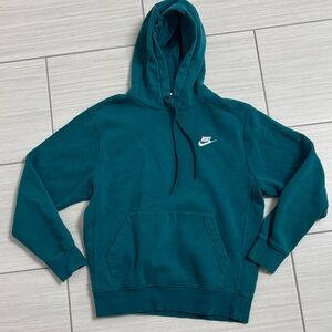Nike Teal Green Pullover Hoodie with White Swoosh